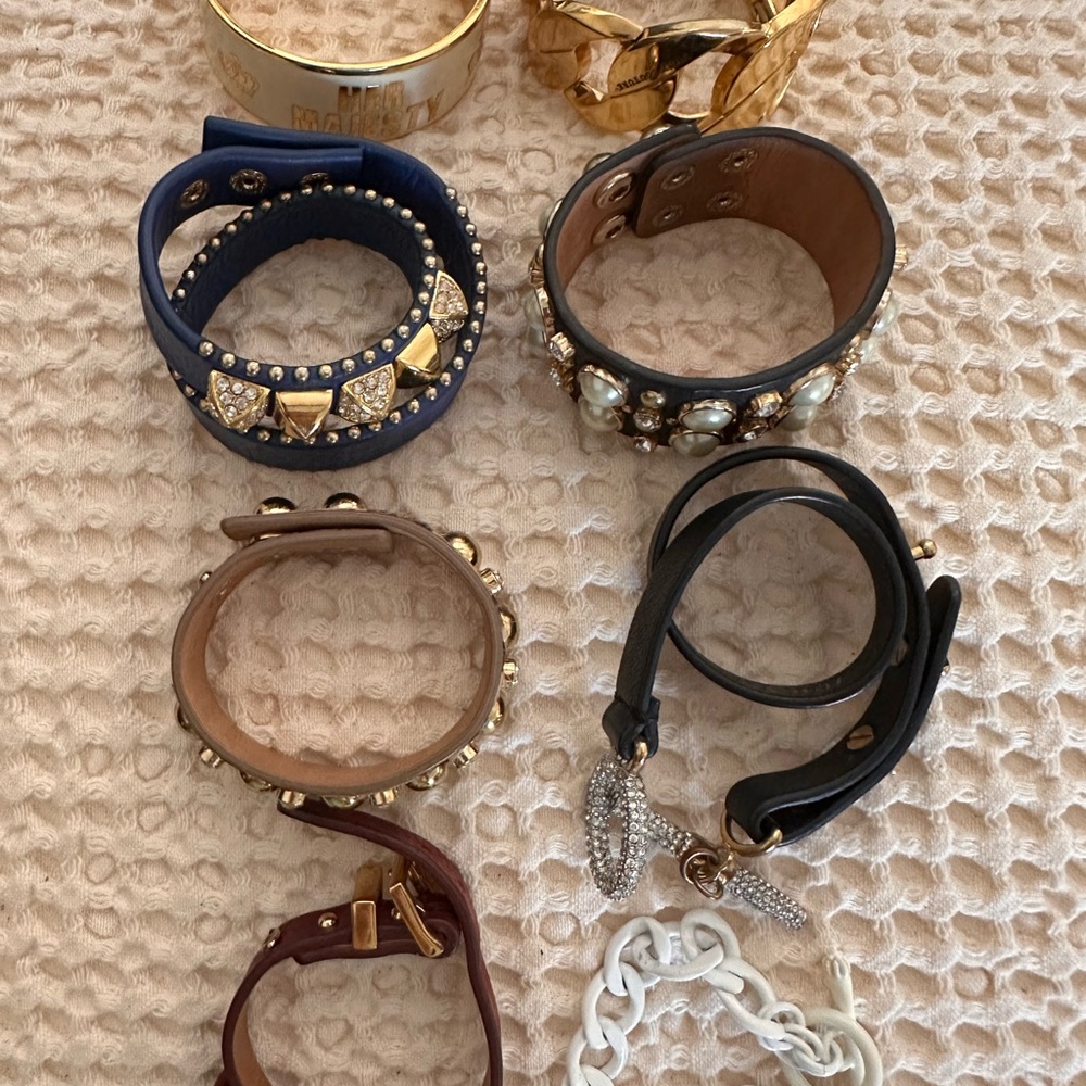 Set of 8 Juicy Couture Leather + Metal bracelets